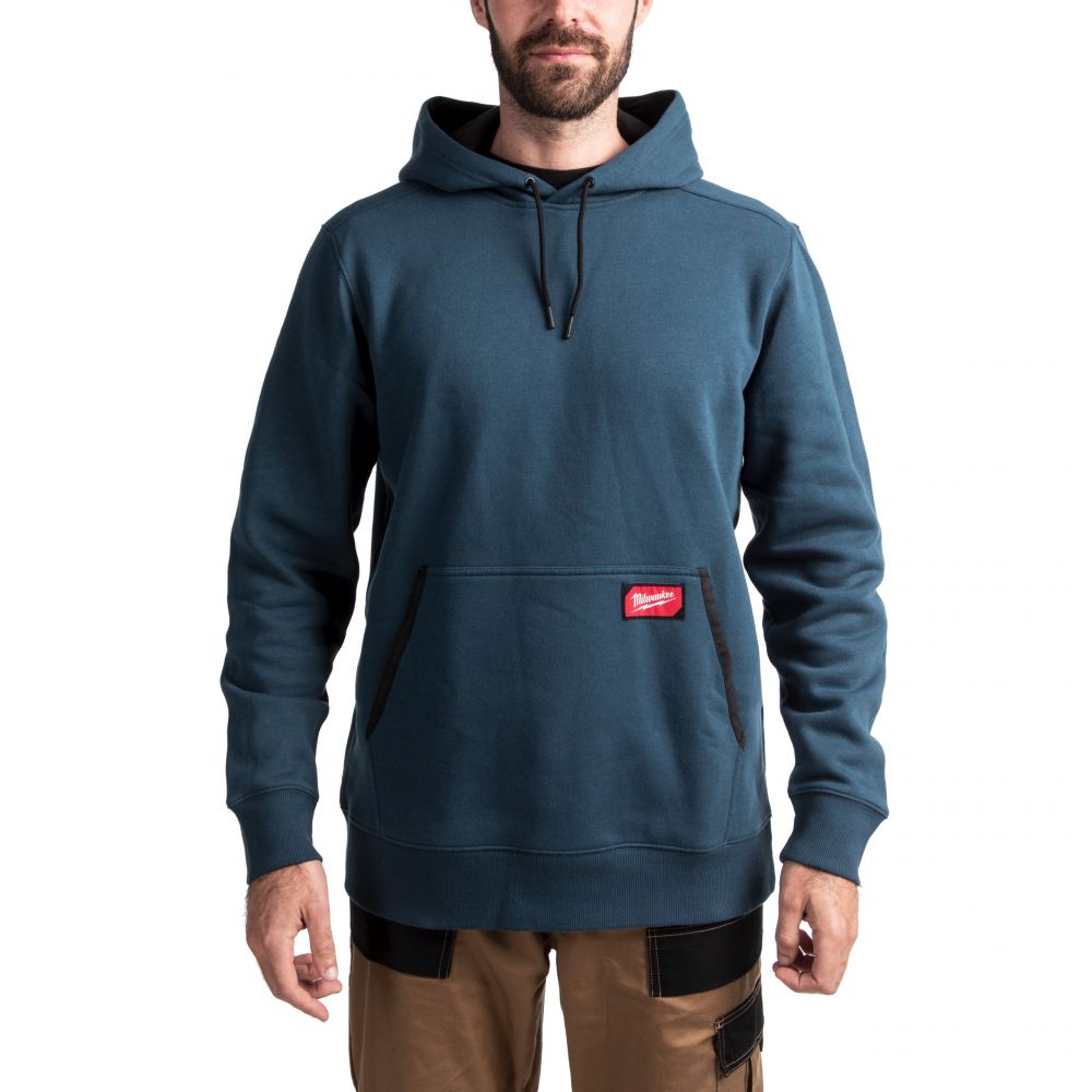 leichter Arbeits-Kapuzen-Pullover blau 